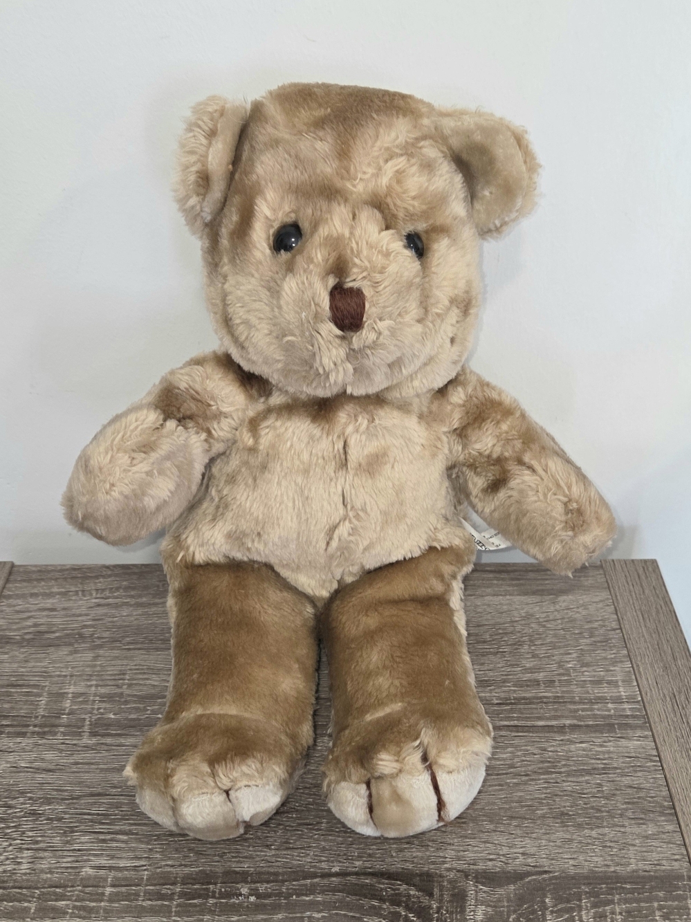 Vintage Brown Teddy Bear Plush Shirts Illustrated Fuzzy Tee Team 12" ONLY BEAR.